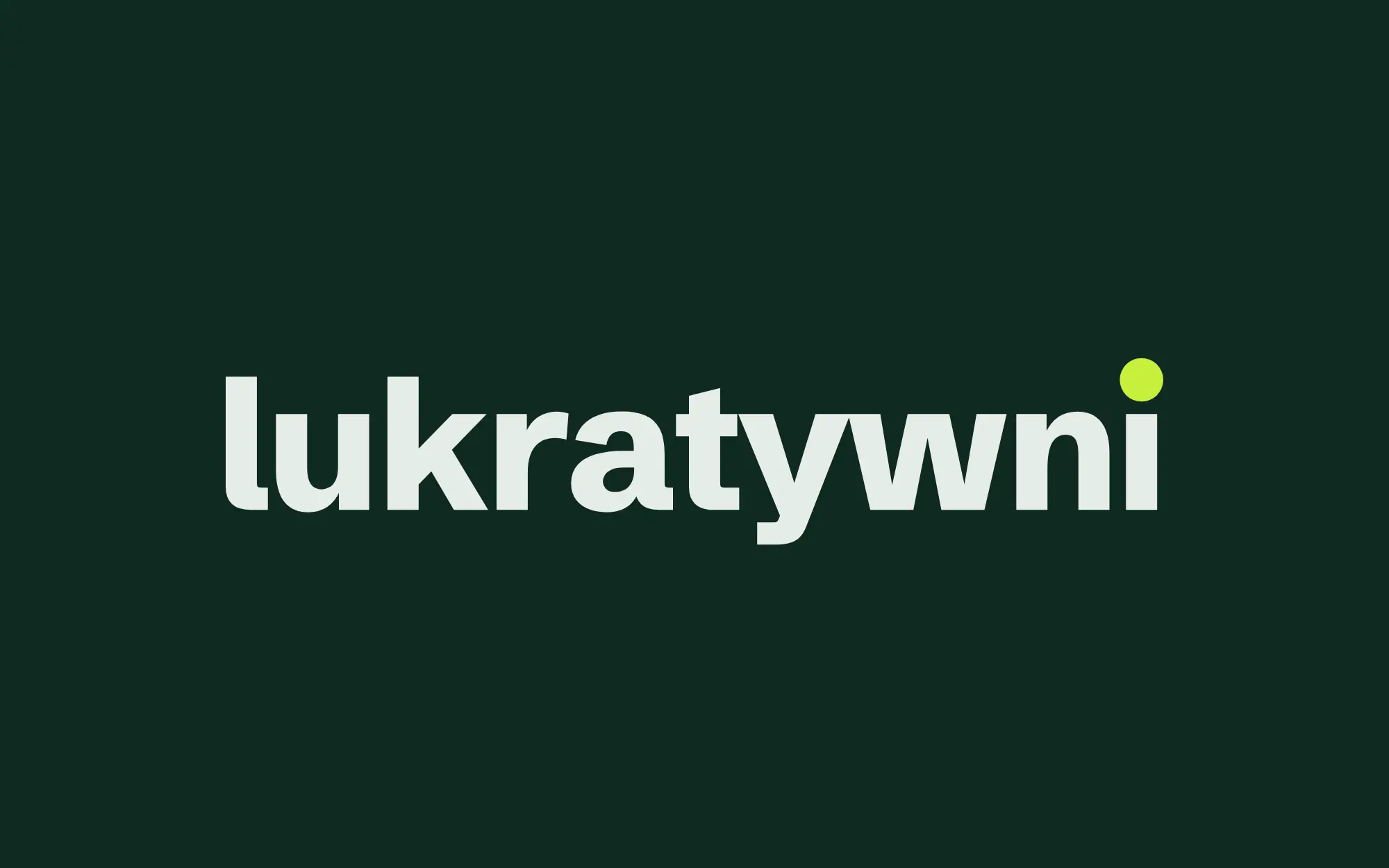 Znak słowny lukratywni z limonkową kropką nad i